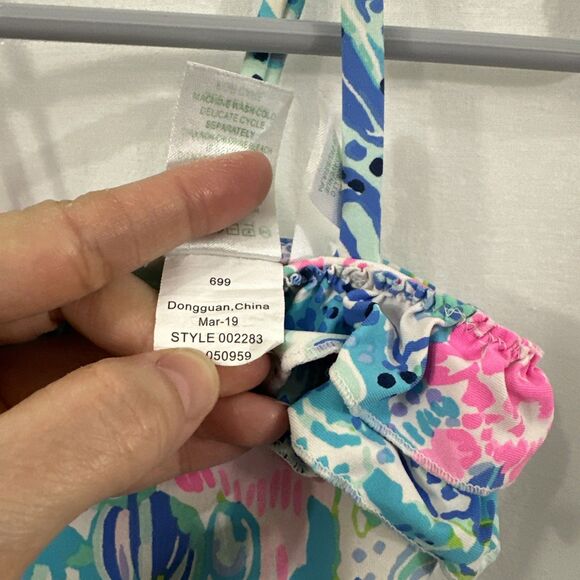 Lilly Pulitzer Lydia Colorful Ruffle Infant Swimsuit One Piece Size 6-12 Months - Picture 6 of 6